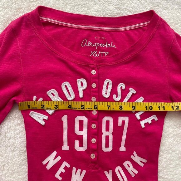 Hot Pink Aeropostale Long Sleeve Top - Picture 4 of 7